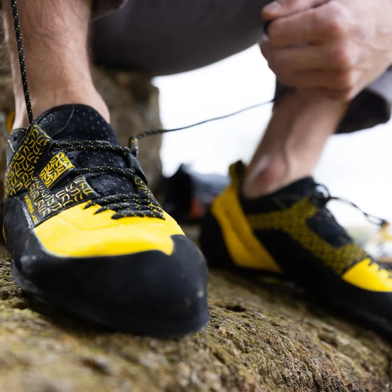 La Sportiva Katana Lace Climbing Shoe in Black/Yellow-7
